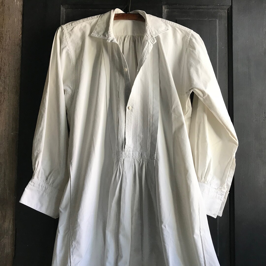 French Linen Shirt Gents Chemise Edwardian Smock Night - Etsy