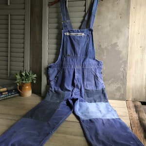 French Jeans Overall Work Wear, Bib Overalls, Blue Jeans, Peasant Work Wear, Distressed Denim, Homesteader, Gardening Wear image 1