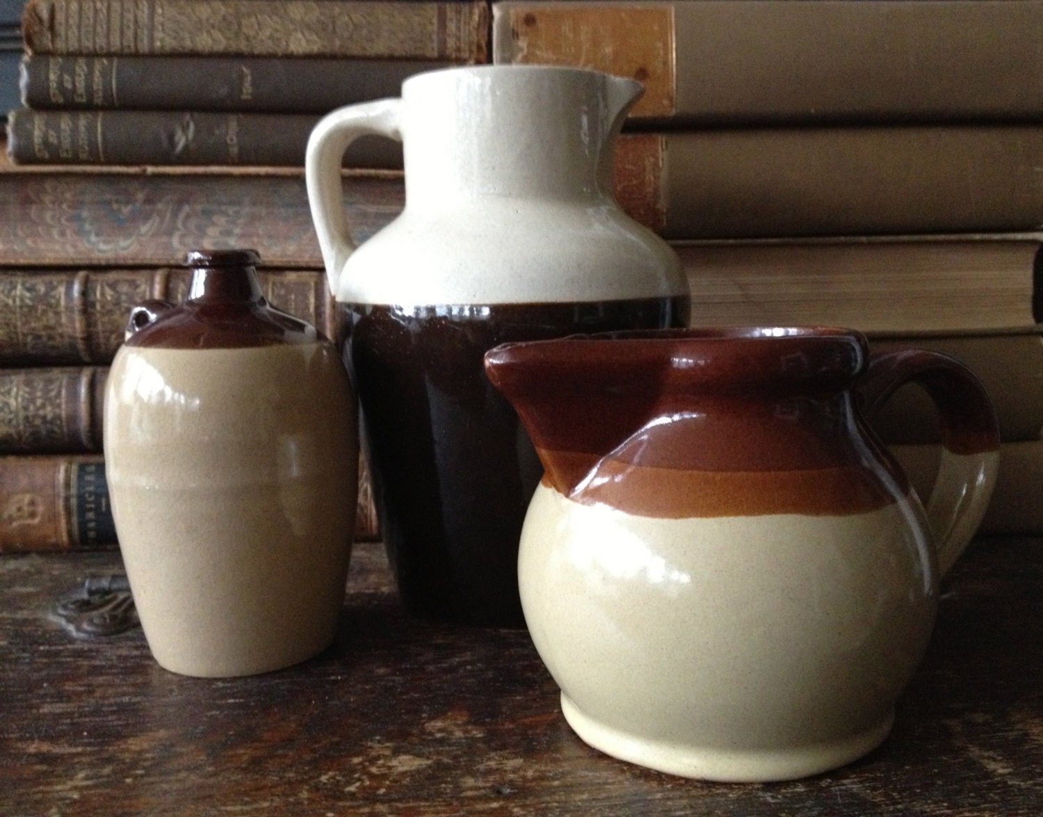 Stoneware Pitcher Cream Jug Bud Vase Pitcher Collection Set of 3