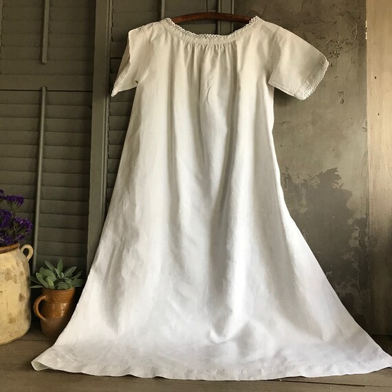 French Linen Smock, Nightdress, Chemise, Nightgow… - image 6
