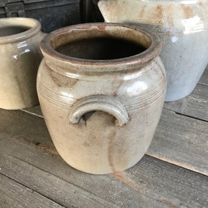 French Gris Confit Jar, Gray Stoneware Crock Pot, Artist, Flower Vase, Farm Table, French Farmhouse Cuisine image 5