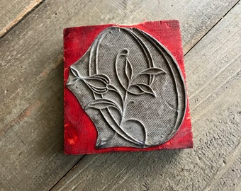 French Embroidery Stamp, Large 4 inch, Wood Monogram, Textile Stamp, French Farmhouse