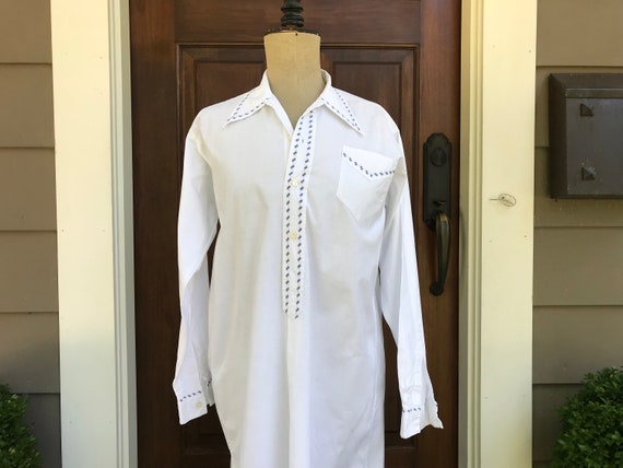 French White Linen Shirt, Chemise, Nightgown, Nig… - image 6