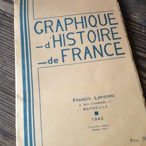 1942 French Tourist Map Travel Guide Historical Authentic
