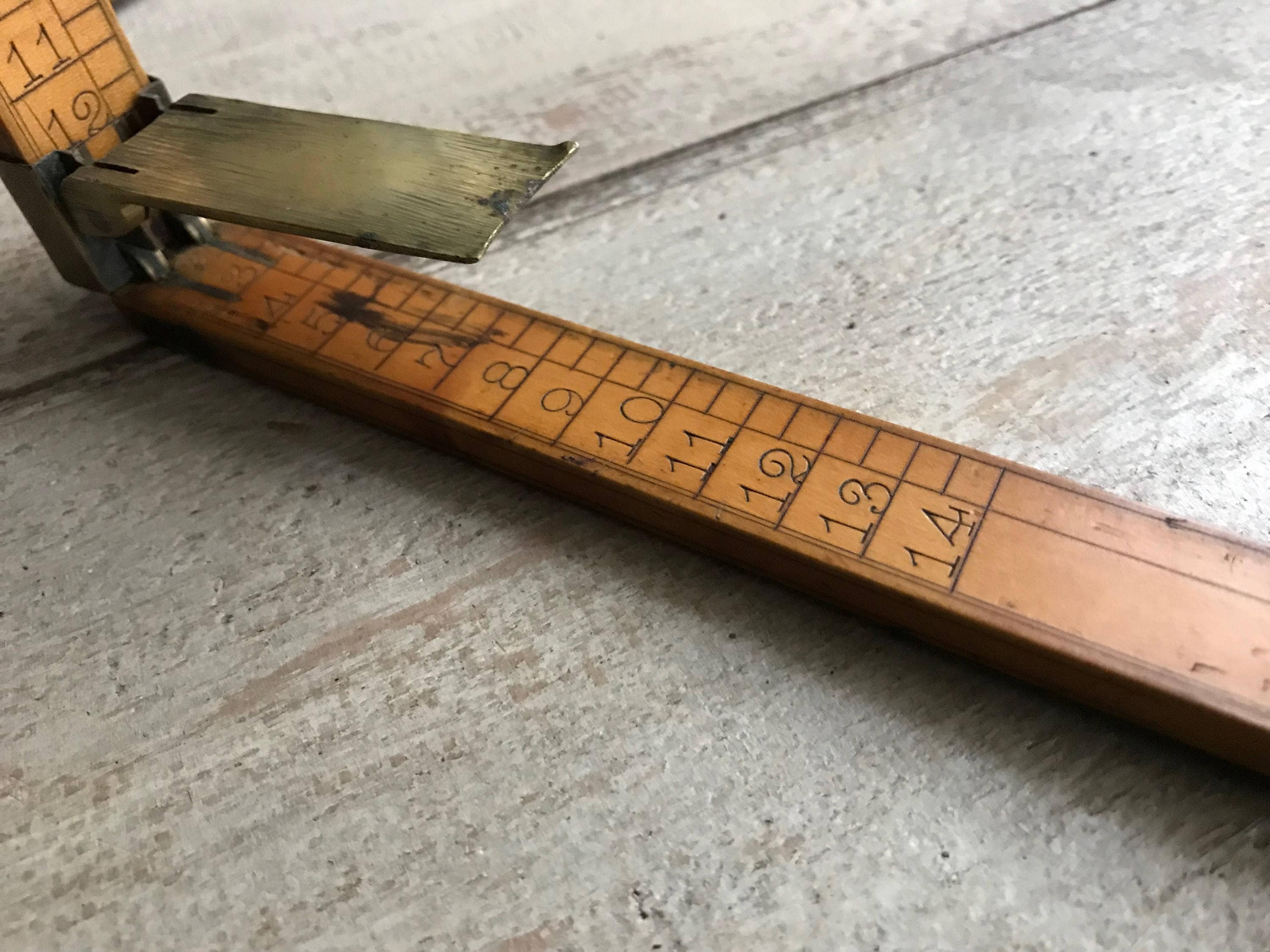 Traditional Ruler Shoes Antique FB Cox Boxwood Brass Ruler, Shoe Size Ruler, Antique Folding ...