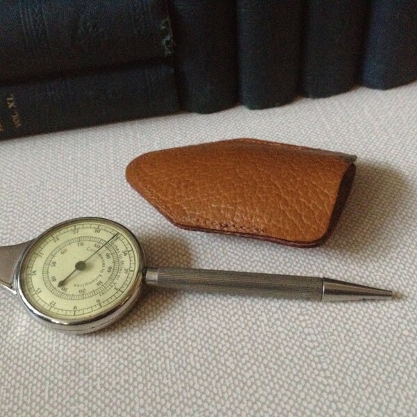 Vtg Germany // Map Measurer & Compass // Lead Pencil // Leather Case
