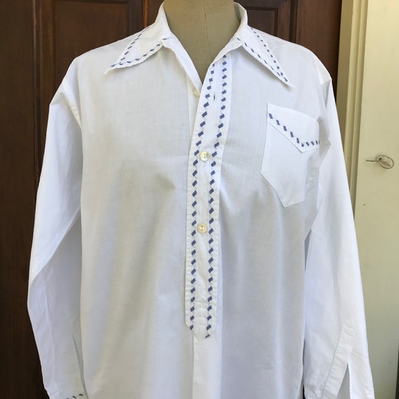 French White Linen Shirt, Chemise, Nightgown, Nig… - image 4