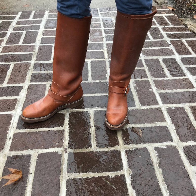 Mens Brown Leather Riding Boots Made in USA Chippewa Biker Etsy
