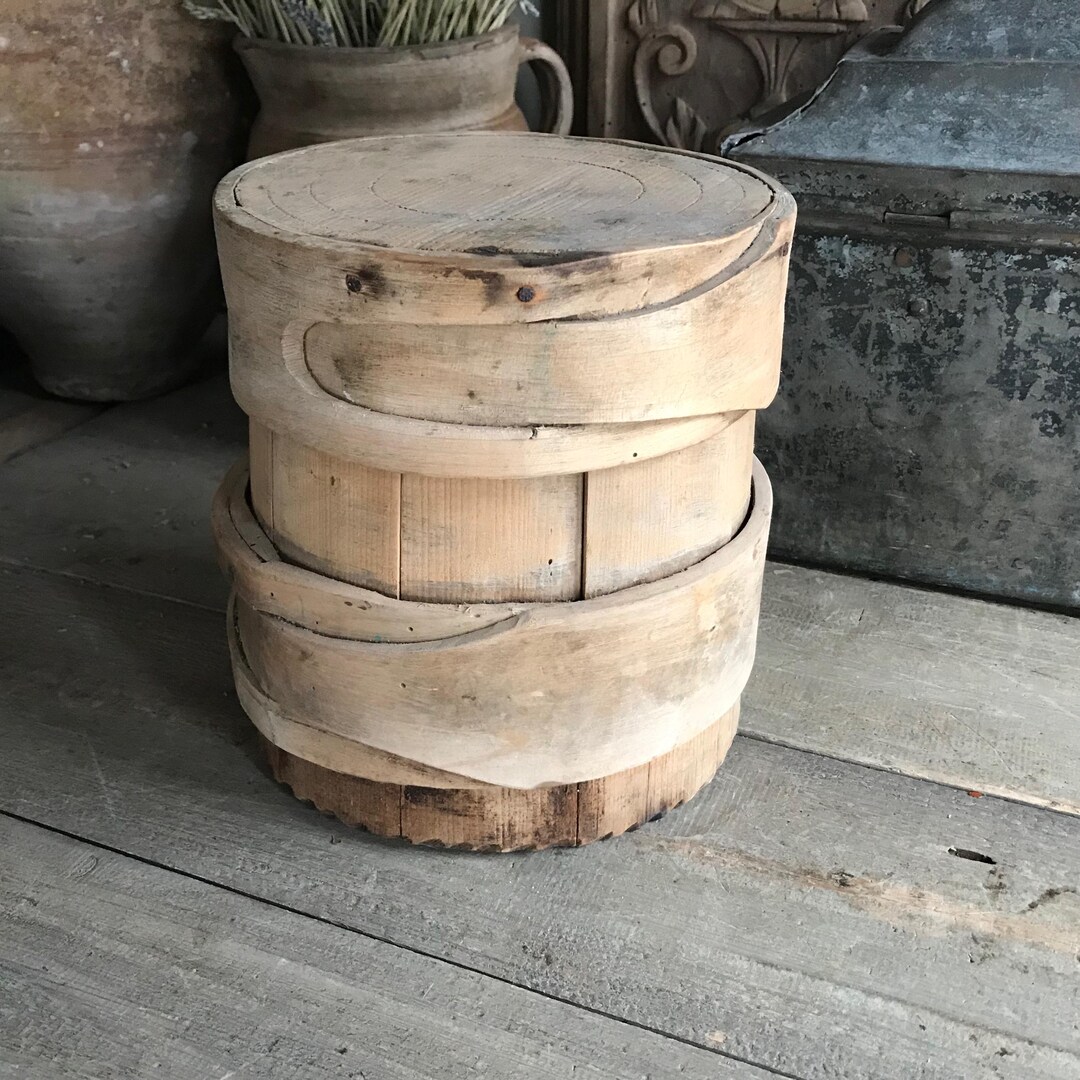 Rustic Wood Storage Box, Lidded, Folk Art, Primitive, European ...