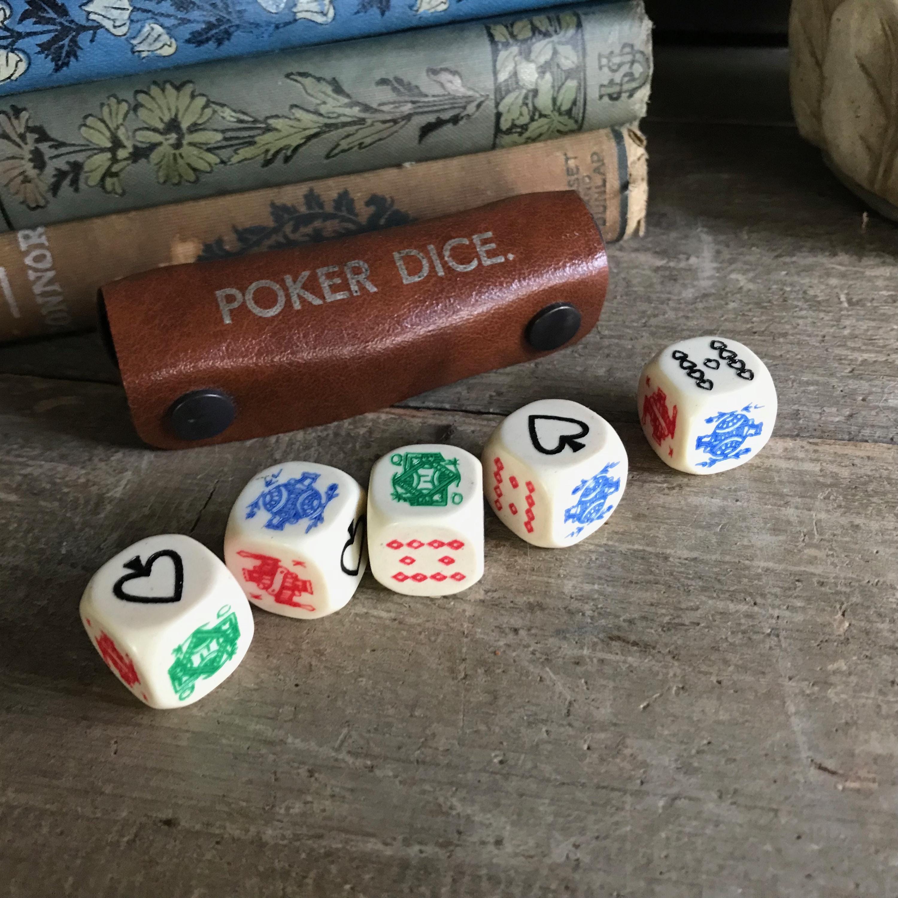 Vintage Set of Poker Dice in Leather Case - Etsy