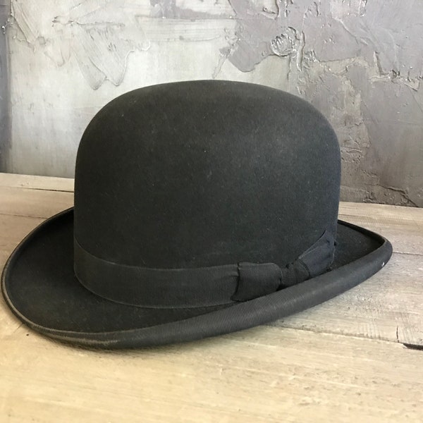 French Black Bowler Derby Hat