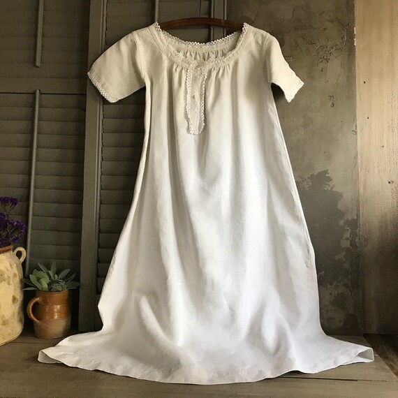 French Linen Smock, Nightdress, Chemise, Nightgow… - image 5