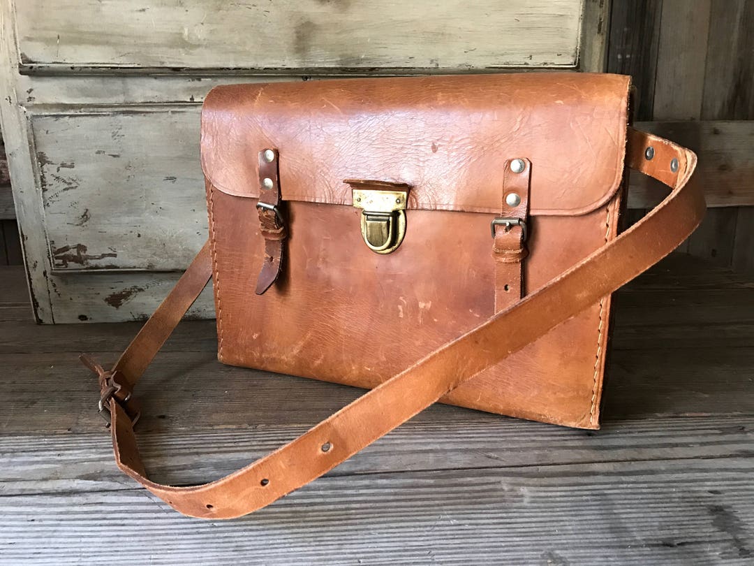Belted Leather Crossbody Briefcase Made in England Leather Etsy