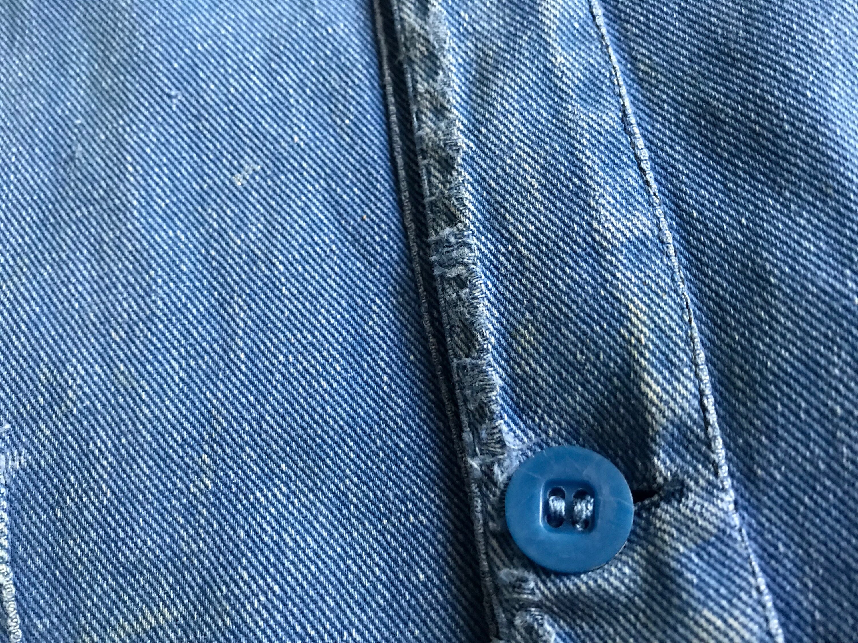 French Indigo Work Wear Jacket, Bleu De Travail Coat, Denim