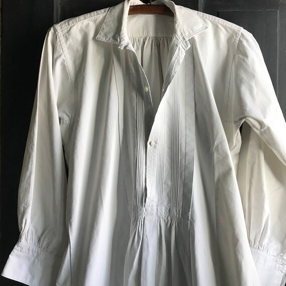 French Linen Shirt, Gents Chemise, Edwardian Smoc… - image 3