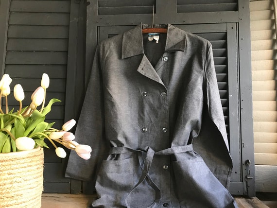 French Grey Marl House Coat Chore Wear Original Label Dead
