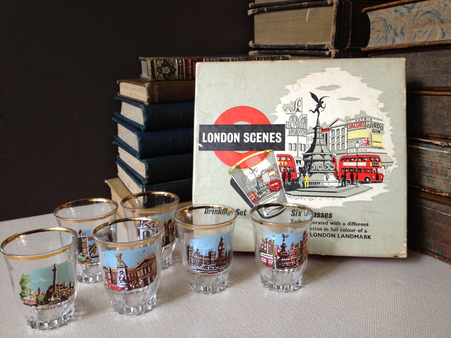 Set of 6 Shot Glasses Made in France London Landmarks Original Etsy