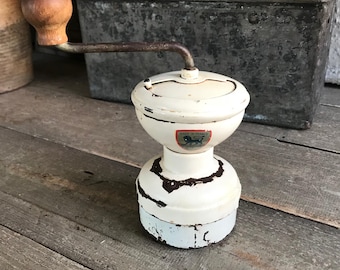 French Peugeot Coffee Grinder, Pepper Mill, Primitive Antique Farmhouse Kitchen Cuisine Decor, Original Label