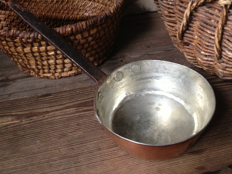 French Copper Saucepan Iron Handle Heavy Gauge French Etsy