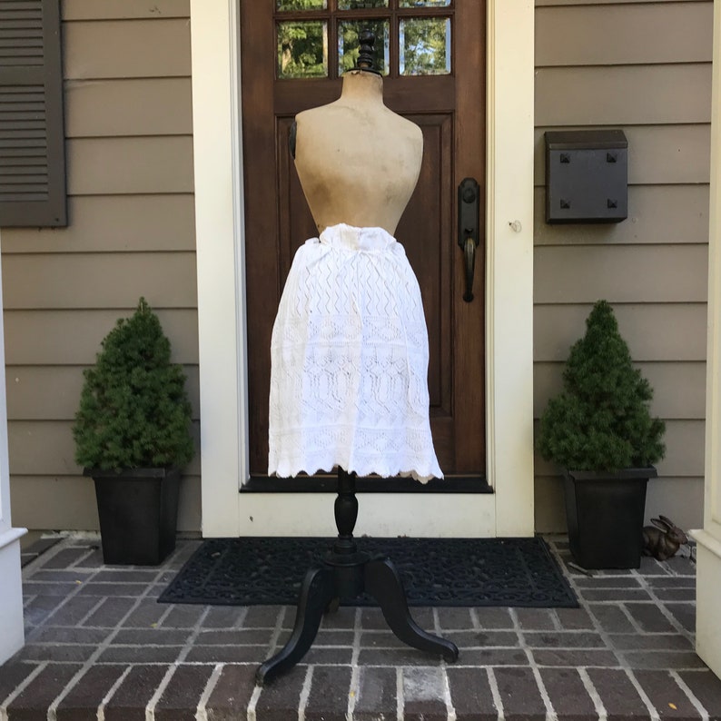 Antique Provence Knit Skirt, Handmade, French Farmhouse, Summer Beach Wear image 6