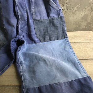French Jeans Overall Work Wear, Bib Overalls, Blue Jeans, Peasant Work Wear, Distressed Denim, Homesteader, Gardening Wear image 4