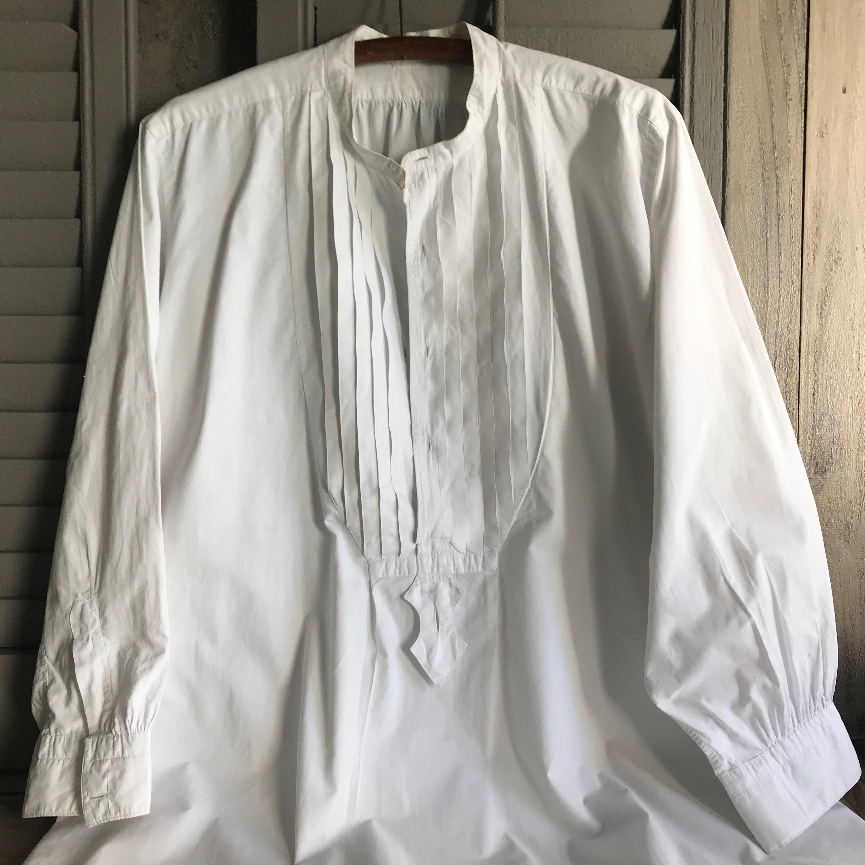 Antique French Mens Dress Shirt, White Cotton, Edwardian Era, Monogram, Period Clothing Antique French Mens Dress Shirt, White Cotton, Edwardian Era, Monogram, Period Clothing