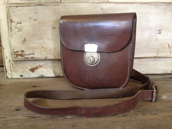 Brown Leather Crossbody Messenger Saddle Bag Mark… - image 2