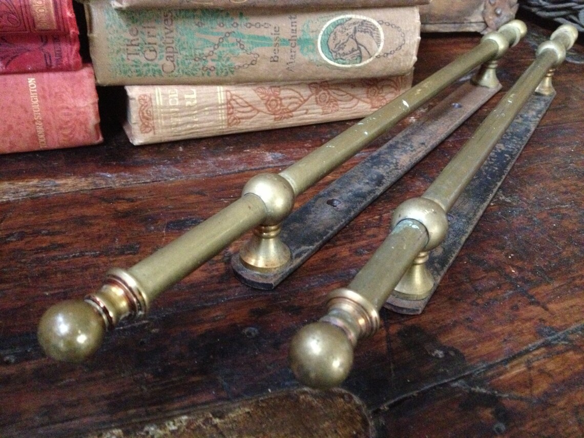 Antique Brass Towel Bars Set of 2 French Etsy