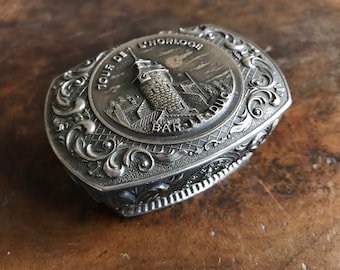 French Souvenir Trinket Box, Tour De L'Horloge, Boudoir Jewelry Box