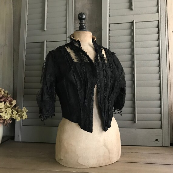 Antique 1800s Black Dress, Costume, Restoration, … - image 3