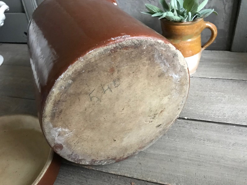 French Stoneware Jar with Lid Large Made in France Salt Etsy