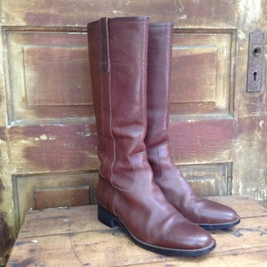 Brown Leather Riding Boots Made in Italy Tall Riding Boots - Etsy