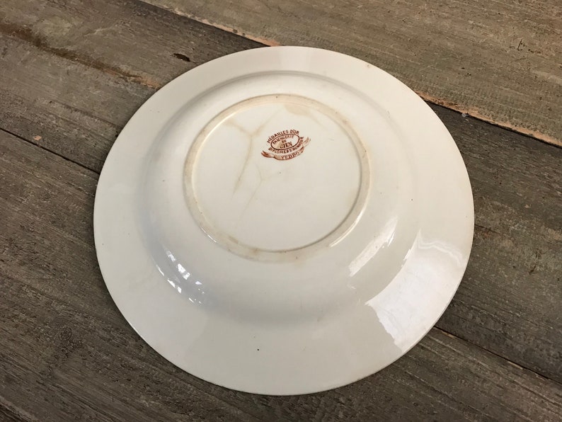 French Gien Faïence Plate, Stoneware, Floral, Médailles d'or, Yeddo, Diplome D'Honneur, French Farmhouse, Farm Table image 9