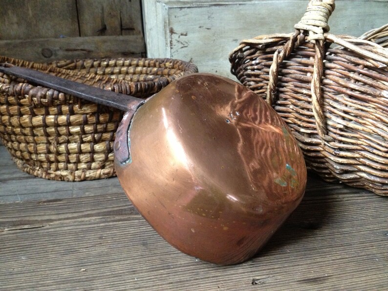 French Copper Saucepan Iron Handle Heavy Gauge French Etsy