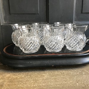 Antique Punch Glass Set, Cut Glass, Holiday Serving, Decor Set of 6, ca 1920s KA image 6