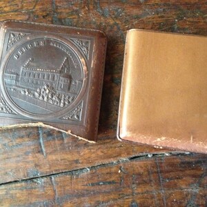 Vintage Cigar Case, Embossed Saddlers Leather, Chestnut Brown, Germany image 2
