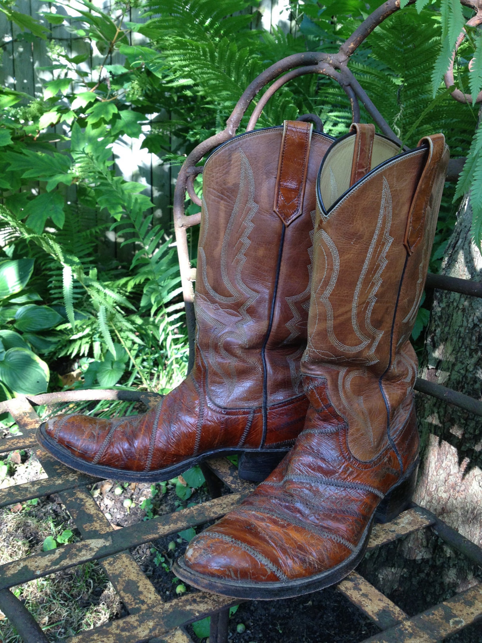 Vtg Leather Texas Cowboy Boots // Mens Size 10 - Etsy
