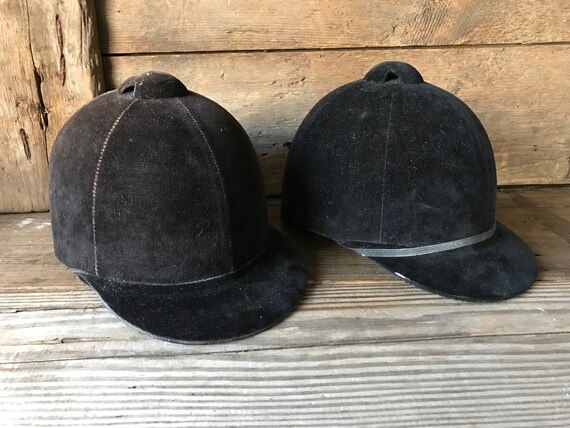 Vintage Equestrian Riding Hat Black or Brown Velve
