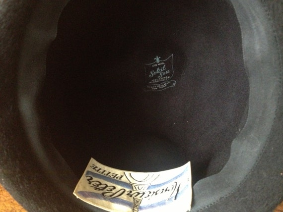 1920s Flapper Cloche Hat Henry Pollak New York 100 Black  display picture 3