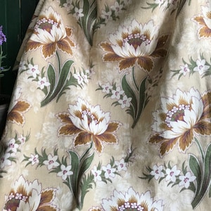 1 panneau de tissu cretonne floral français, imprimé floral, textile d&#39;époque antique, projets de couture, panneaux disponibles