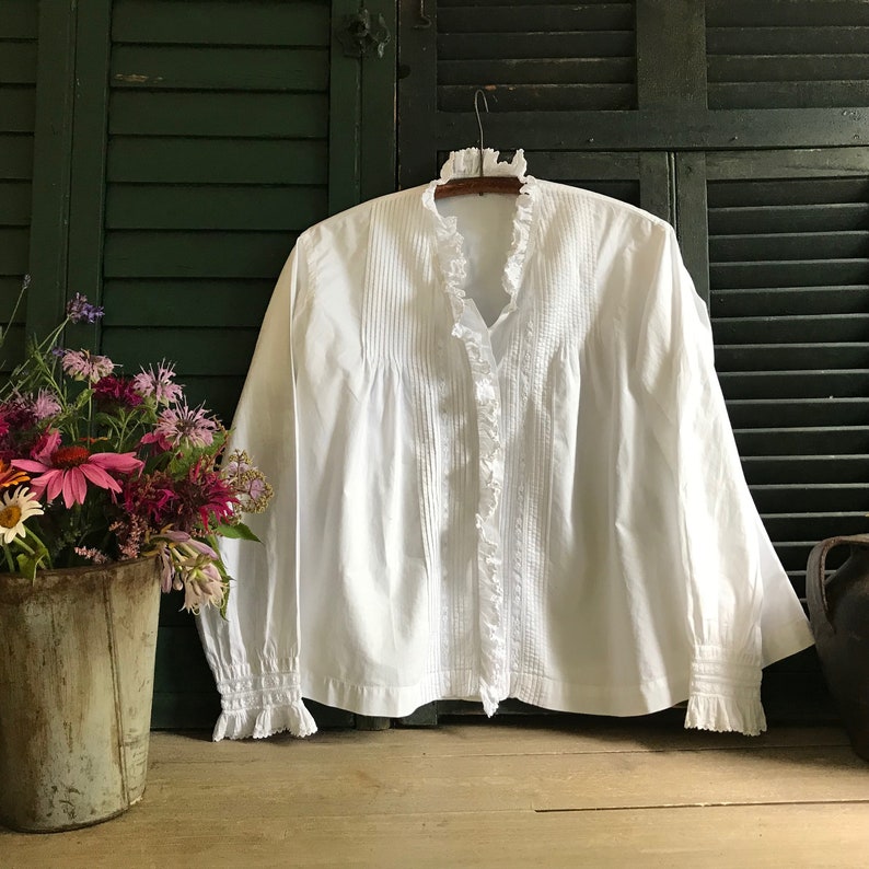 white cotton blouse with lace