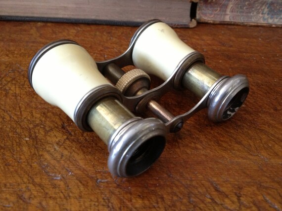 Antique Copper Brass Silver Enamel Opera Glasses … - image 3