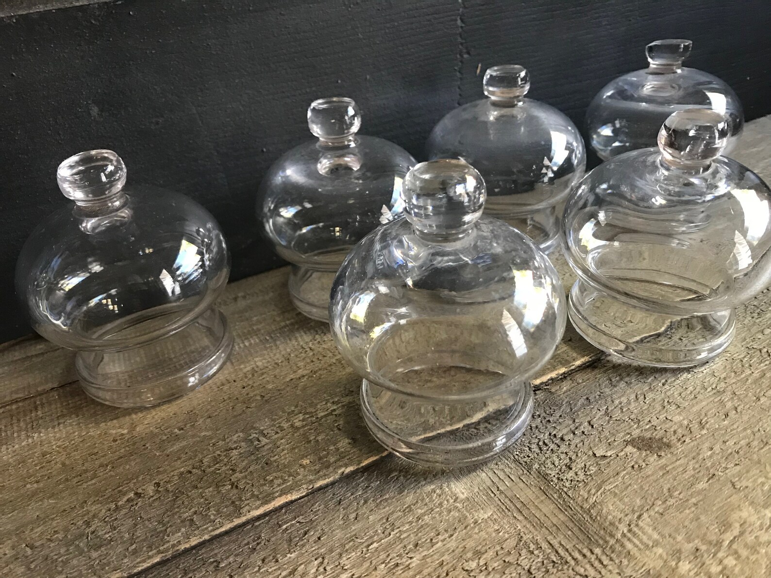 1 Antique French Glass Cloche Miniature Hand Blown Ventouse Etsy