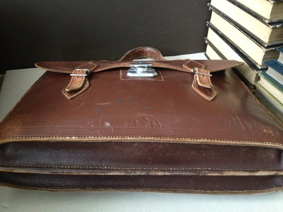 Brown Leather Briefcase Handcrafted in England, T… - image 5