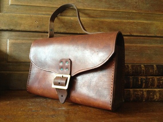 Brown Leather Saddle Bag Artisan Rustic Distressed Chestnut | Etsy
