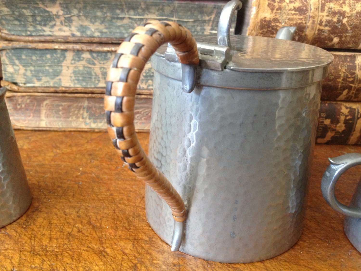 English Pewter Tea Set Art Deco Hammered Metal Tea Set Etsy