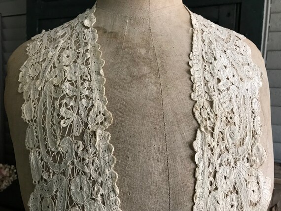 Antique Lace Collar, Hand Worked, Tape Lace, Tea … - image 6