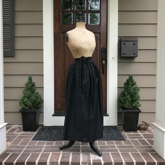 French Black Apron, Work Wear, Peasant French Farm