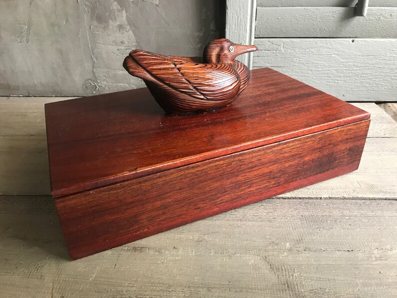 Wood Duck Box Handcrafted Duck Decoy Storage Box Library Etsy