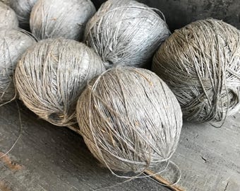 19th C French Chanvre Thread, Raw Linen Yarn, Home Hand Spun Linen, Twine, Natural Thread, Weaving, Historical Sewing Projects, Sold by Each